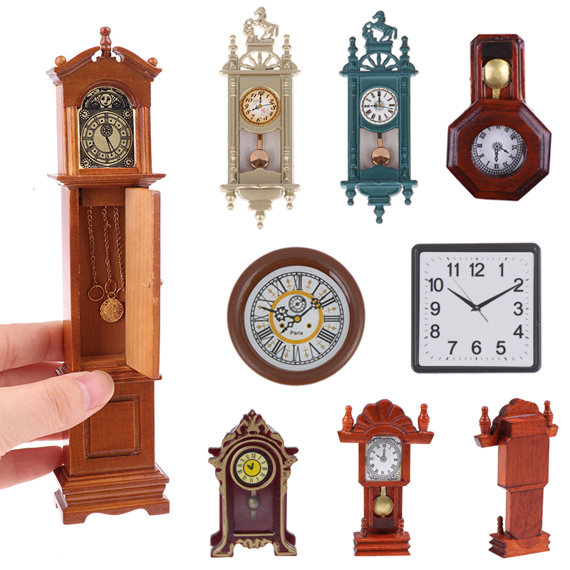 Vintage Collectible Dolls - Vintage 1/12 Dollhouse Miniature Grandfather Clock