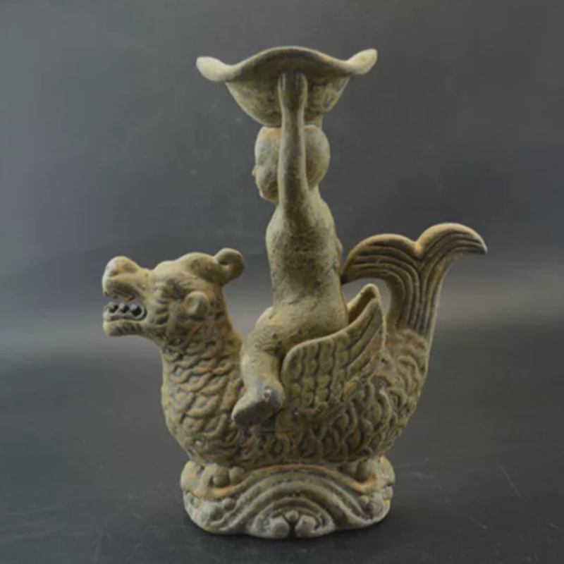 Vintage Yue Kiln Qilin Oil Lam - đánh giá và giá Collectible Vintage Lamps