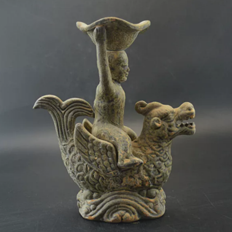 Vintage Yue Kiln Qilin Oil Lam - đánh giá và giá Collectible Vintage Lamps