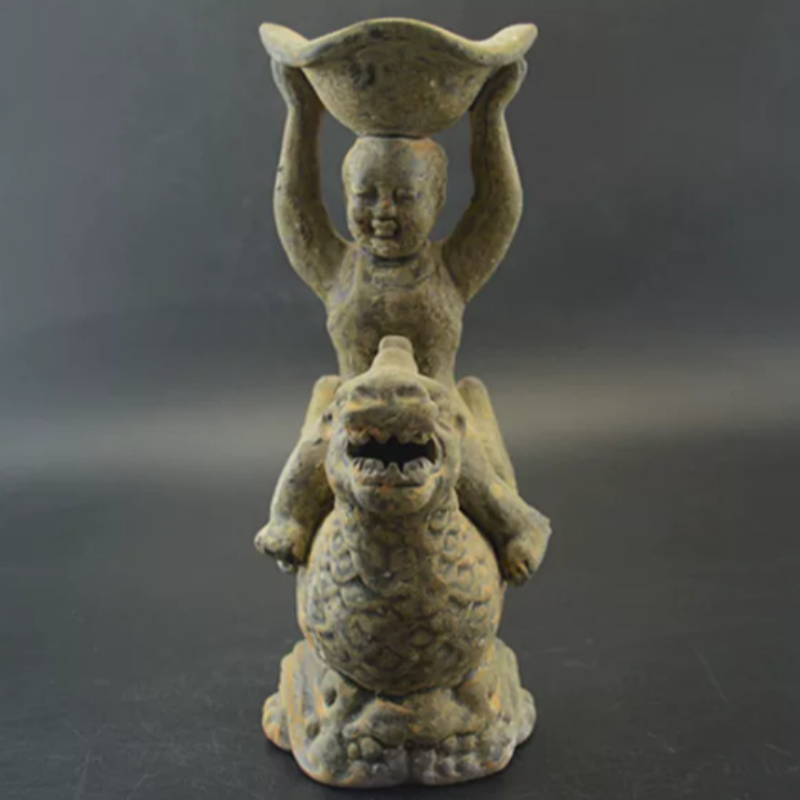 Vintage Yue Kiln Qilin Oil Lam - đánh giá và giá Collectible Vintage Lamps